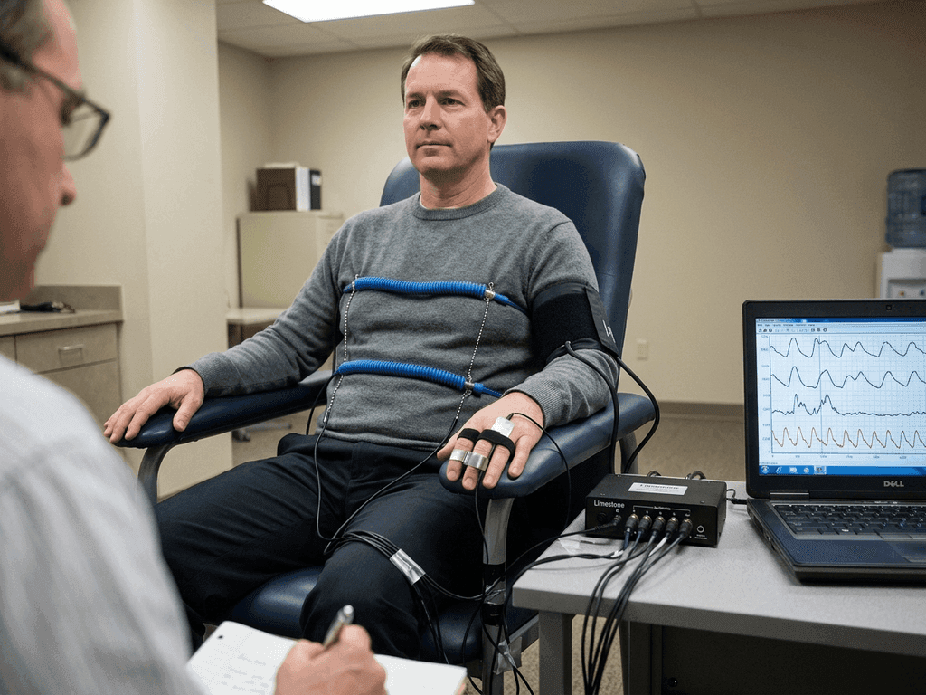 Multi-channel biometric sensors used for certified polygraph test edmonton
